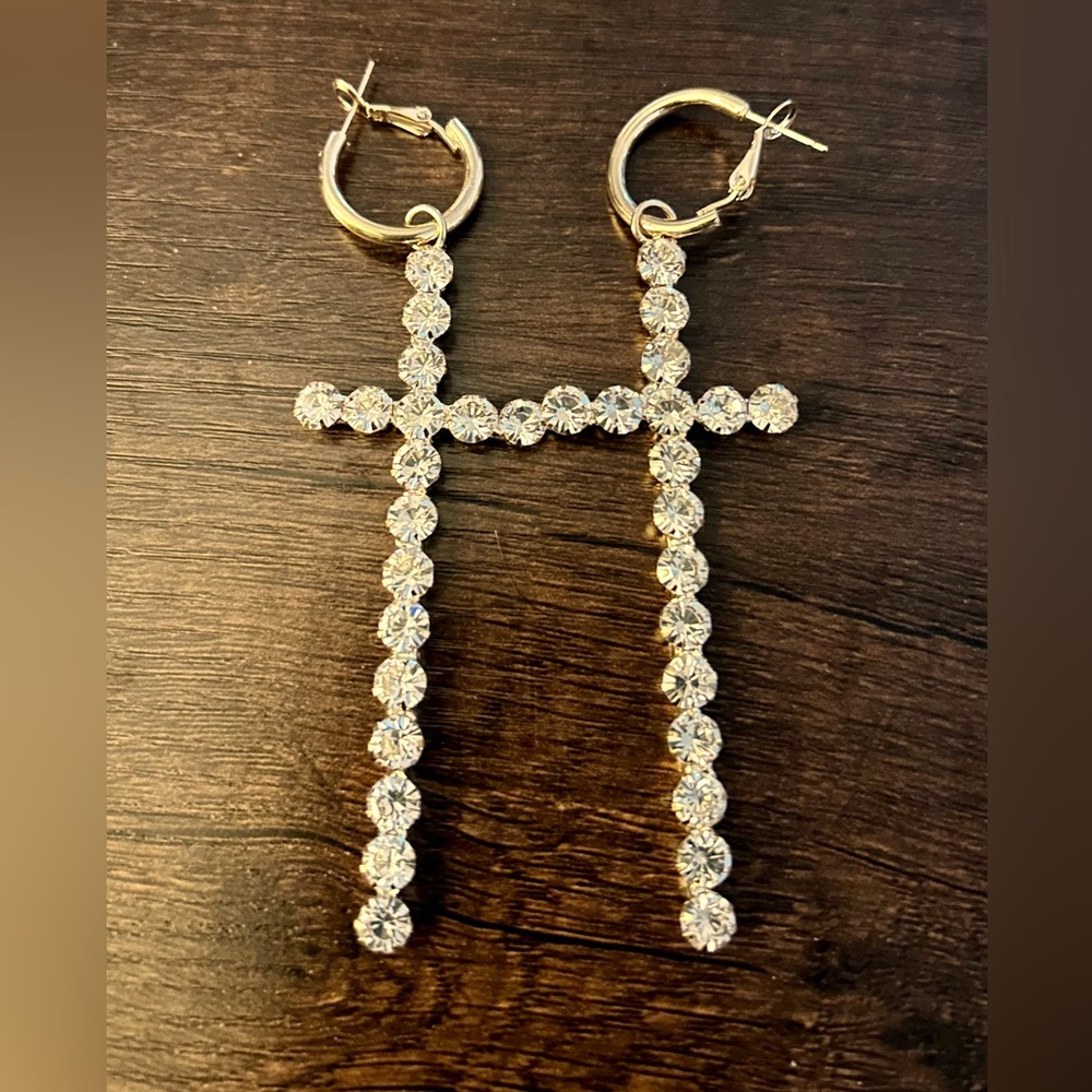 Fabulous Gold Cross Earrings!